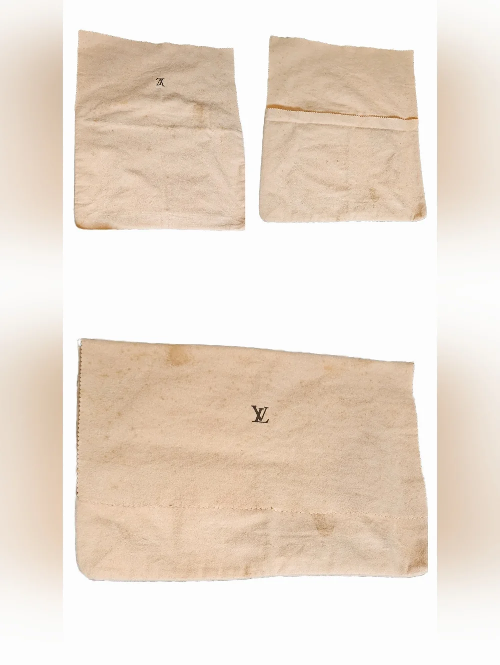 Louis Vuitton 4pc Dust Bag Bundle XL Large Keepall Neverfull Handbag Storage
